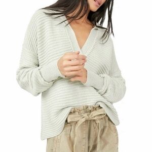 Free People Marlie Pullover Oversized Slouchy Mint Green
